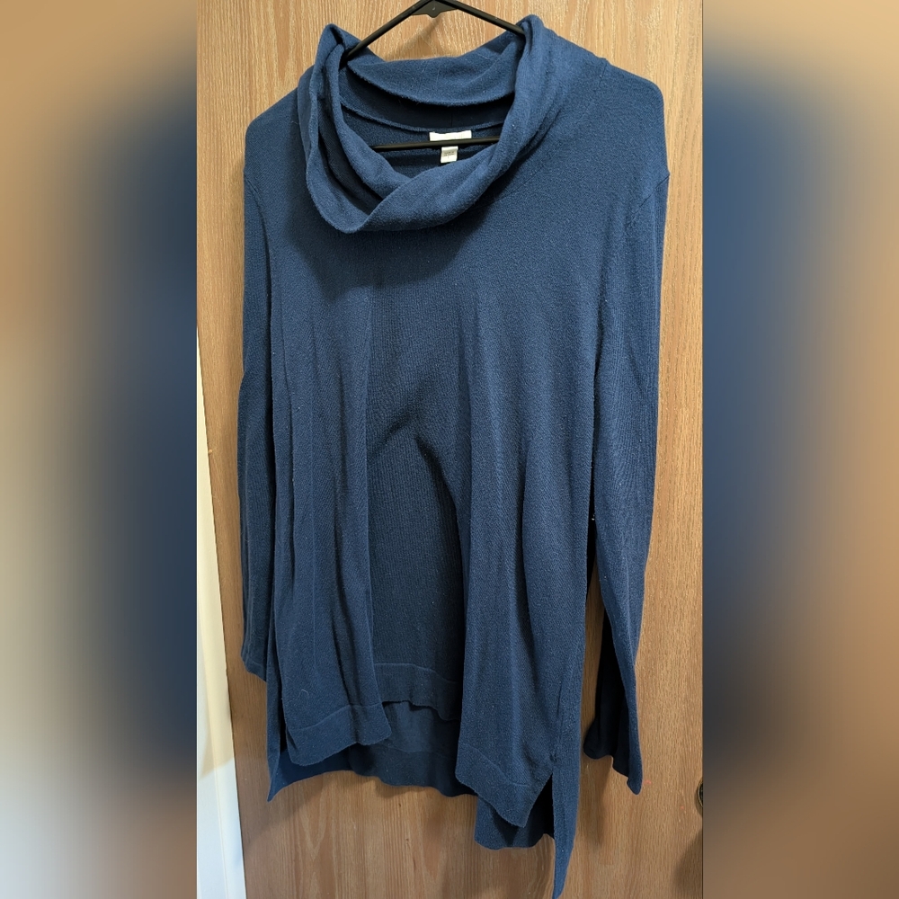 EUC J. Jill Women's Navy Cowl Neck Sweater